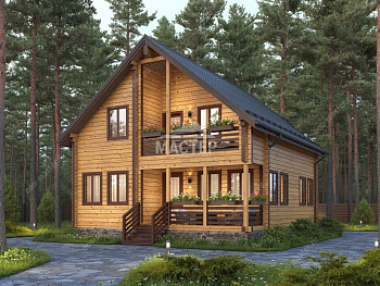 дом из клееного бруса 8,4х12,1 Трент 1